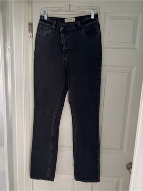 Abercrombie & Fitch 90s Slim Straight Ultra High-Rise Jeans Black Size 2 Curve